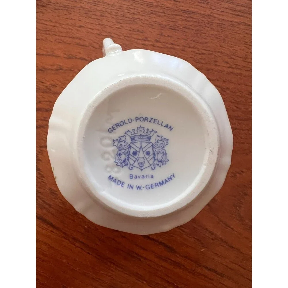 Vintage Gerold Porzellan Bavaria Strawberry Creamer Sugar Bowl Tray Set, West Ge